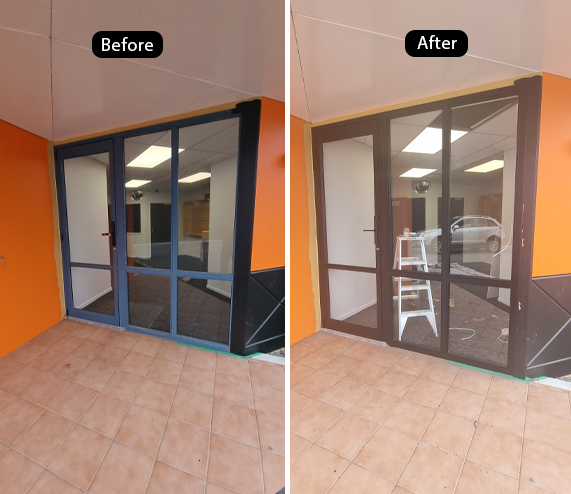 repainting aluminium joinery